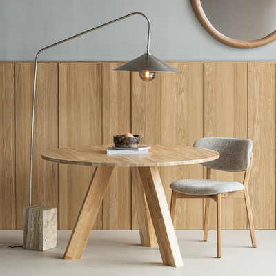 Rhonda eettafel o129 cm eiken middenbruin [fsc]