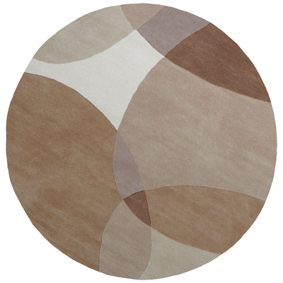 Vloerkleed Abstract Beige/Bruin - Rond
