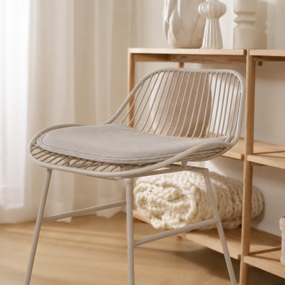 Barkruk Pleun grijsbeige - met zitkussen - 65 cm