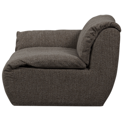 Baggy 1-zits element met arm links geweven chenille oudroze
