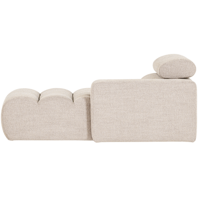 Novi chaise longue element arm rechts boucle karamelbruin