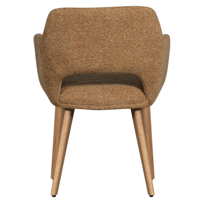 Murat eetkamerstoel taupe met houten poot naturel