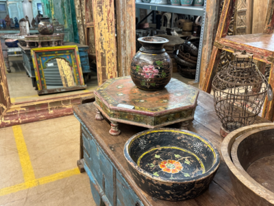 Schaal hout zwart uniek