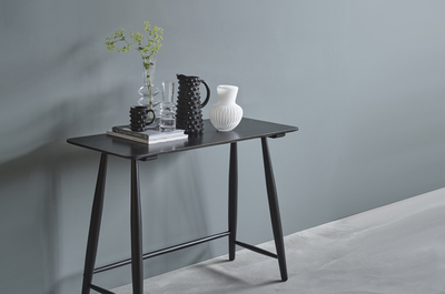 Bast houten bureau zwart - 100 x 44,5 cm