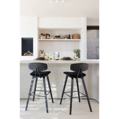 Senn barstoel velvet zwart