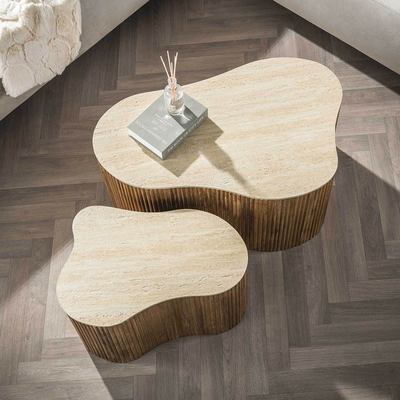 Salontafel Set Limestone Shamrock