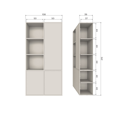 Meggy opbergkast rechts 108 cm grenen middenbruin [fsc]