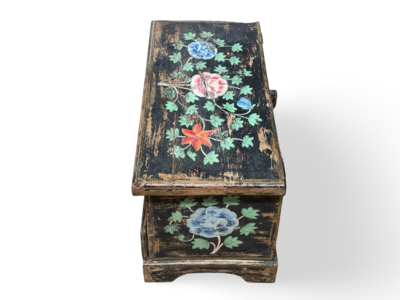 Kist 2 lades hand beschilderd bloem uniek