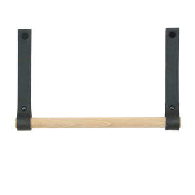 Leren keukenrolhouder (roldrager: rondhout)