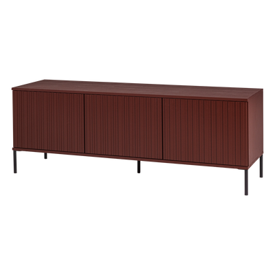New gravure tv meubel 150 cm grenen bordeauxrood [fsc]