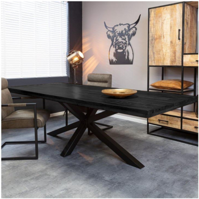 Eettafel Maas zwart rechthoek