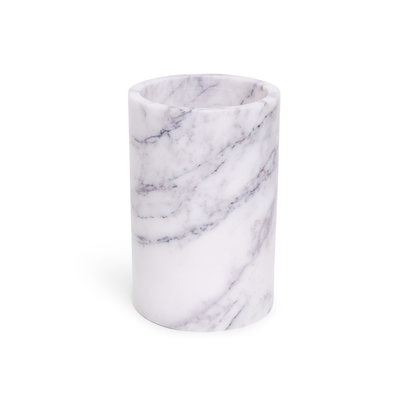 Marmer vaas/wijnkoeler wit Ø12x18cm