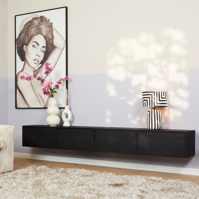 Zwevend Tv-meubel All Black