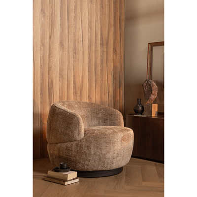 Woolly draaifauteuil boucle naturel melange