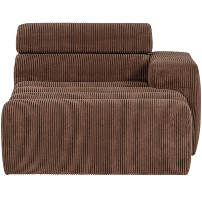 Novi chaise longue element arm rechts boucle karamelbruin