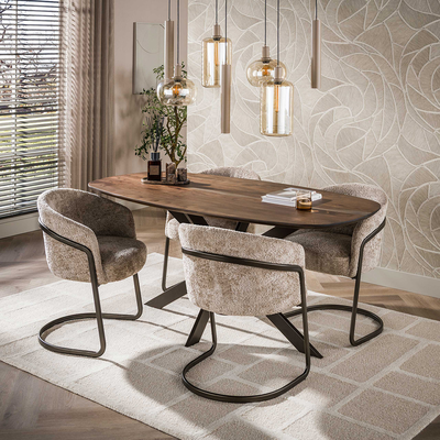 Eetkamertafel Deens Ovaal Kopenhagen Bruin