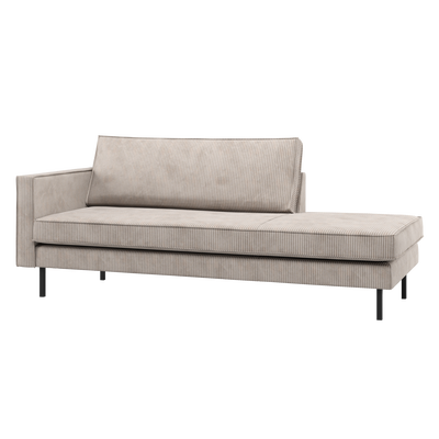 Rodeo daybed rechts ribstof bruin