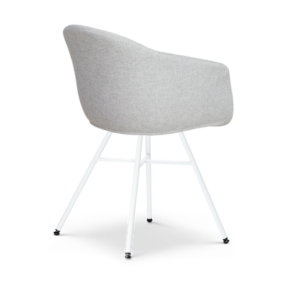 Eetkamerstoel Noa-Otis wit onderstel met armleuningen