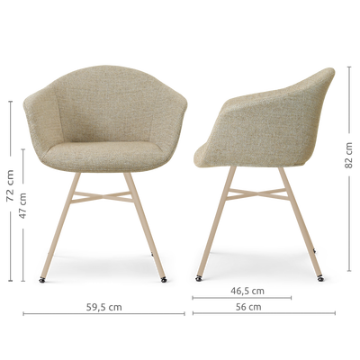 eetkamerstoel Noa-Otis beige onderstel