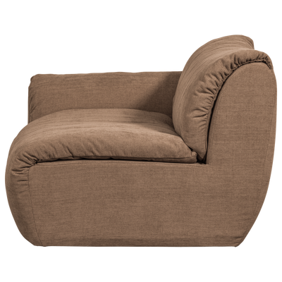 Baggy 1-zits element met arm links geweven chenille oudroze