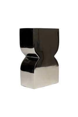 VASE CONES L SHINY SILVER