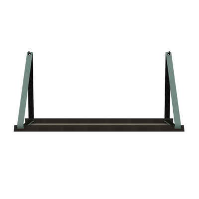 Stalen wandplank 98x20cm - incl. leren plankdragers