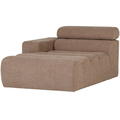 Novi chaise longue element arm links ribstof terra