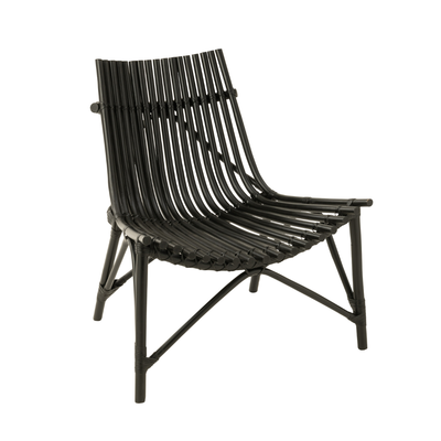 Zwarte loungestoel rotan j-line