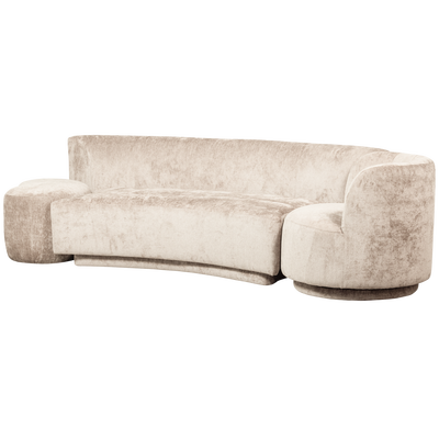 Combi-popular: bankje + fauteuil + poef naturel