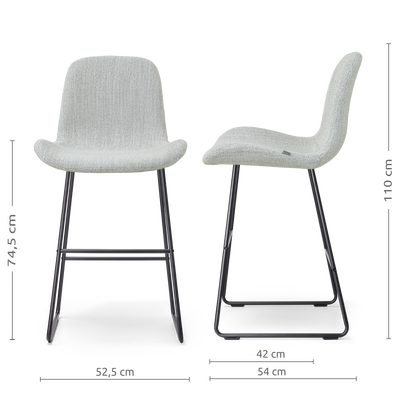 Barkruk Nino-Fé stof zwart onderstel