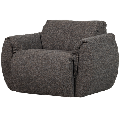 Baggy draaifauteuil geweven stof warmgrijs melange