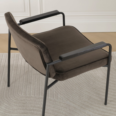 Velvet fauteuil Bibi - met armleuningen