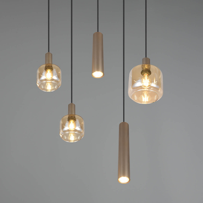 Lizie Hanglamp 5-lichts Brons