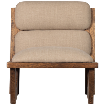 Opulent fauteuil boucle/hout naturel