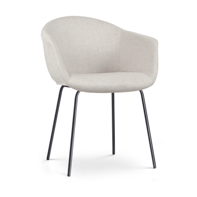 Eetkamerstoel Nora-Otis gestoffeerd - zwart onderstel - met armleuningen