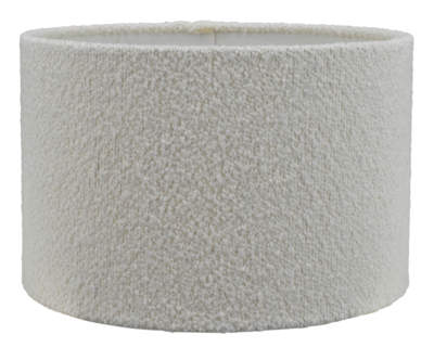 Lampenkap rond bouclé blanc
