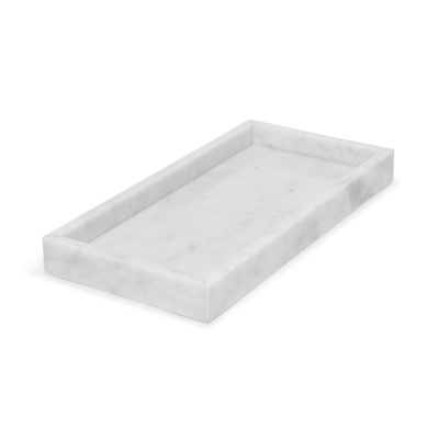 Marmer dienblad met rand 15x30 cm wit