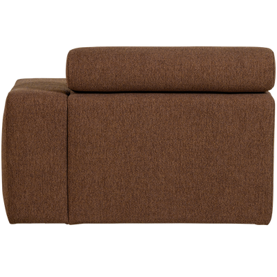 Novi chaise longue element arm rechts boucle karamelbruin
