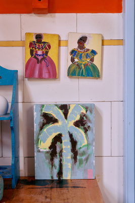 HKliving Schilderij Pocket exhibit Palmate 20x16 cm