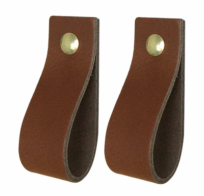 Leren handgrepen - De lus - maat XS | set van 2 - incl. 4 schroefjes