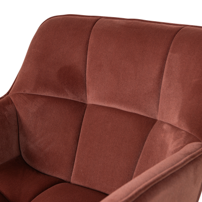 Wibo draaifauteuil mat velvet bruinrood [fsc]