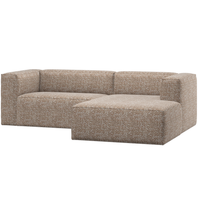 Bean chaise longue bank rechts chenille velvet taupe