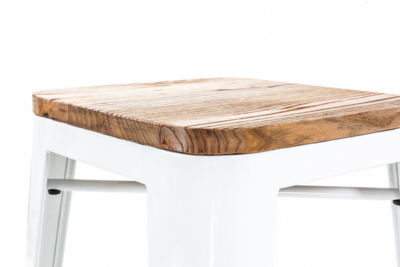Metalen barkruk Café met houten zitting (zithoogte 77 cm)