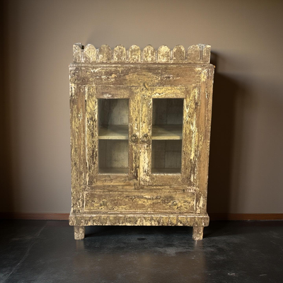 Onderkast glas geel/wit uniek