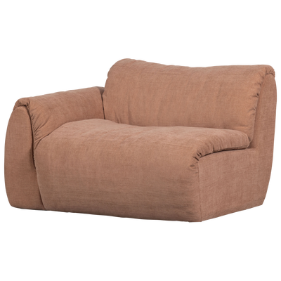 Baggy 1-zits element met arm links geweven chenille oudroze
