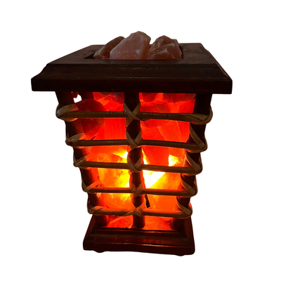 Tafellamp houten mand