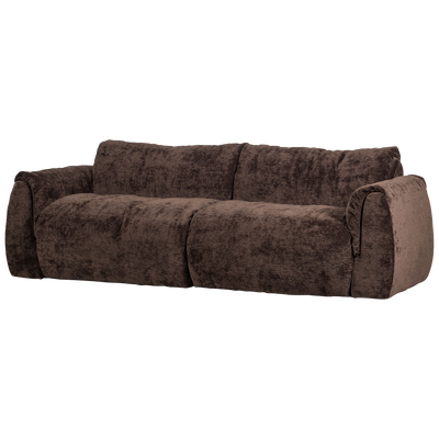 Baggy 2-zits bank 3d chenille middenbruin