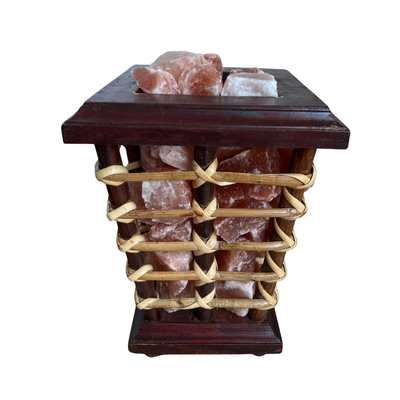 Tafellamp houten mand