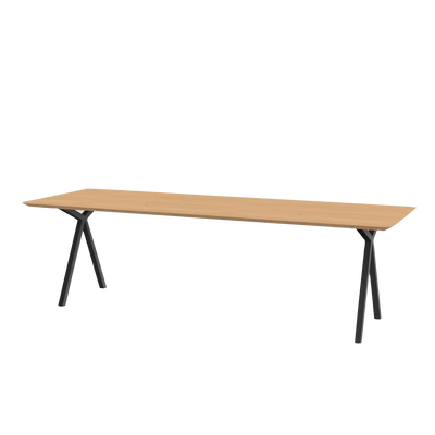 Studio HENK tafel Slim X-type Rechthoekig, zwart frame - Smart Collectie