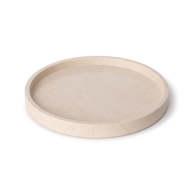 Dienblad rond met rand Beige